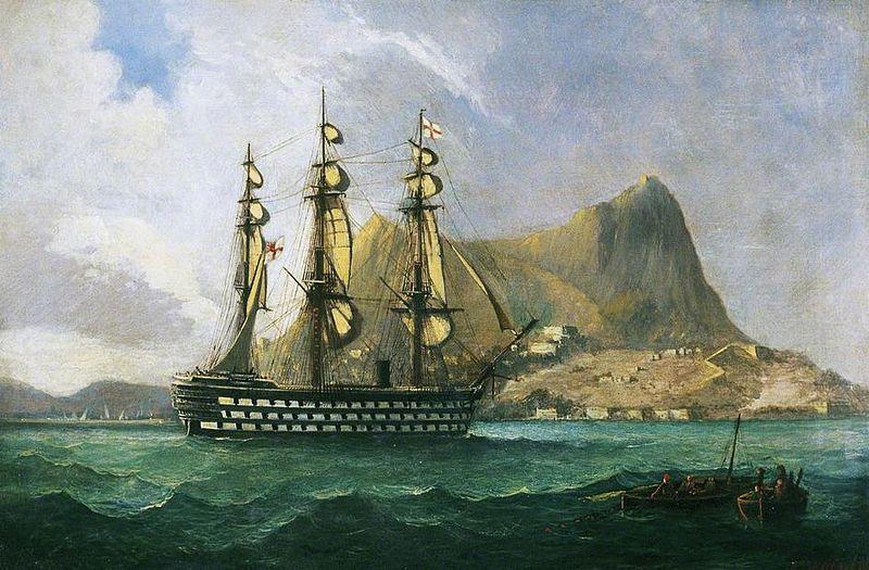 Henry J. Morgan HMS 'Marlborough' oil painting picture
